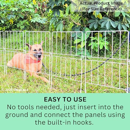 White 20 Panels 12in x 24in Rustproof Decorative Metal Wire Garden Fence O8788