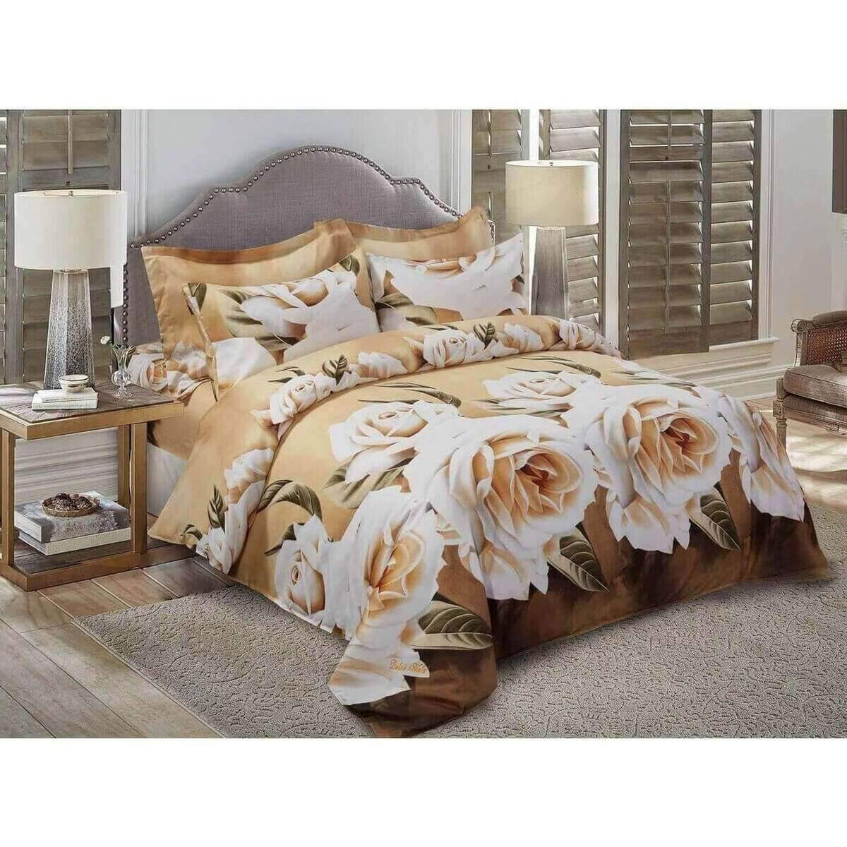 Queen Size Floral Bedding Duvet Cover Set V489100