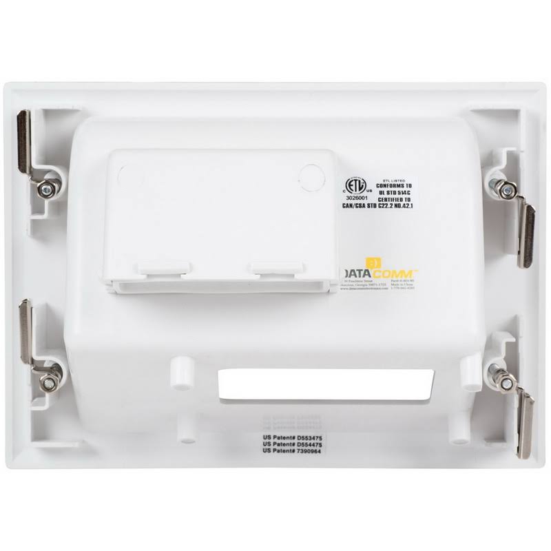 Recessed Pro-Power Kit with Duplex Surge Suppressor and Straight Blade Inlet Mounting Plate - White L15166