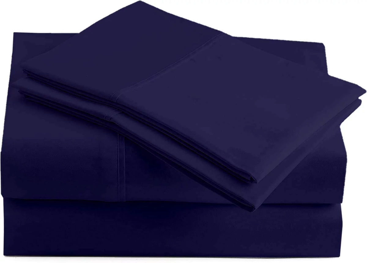 400 Thread Count 100% Egyptian Cotton 4-Pc King Navy Blue Sheet Set T656579