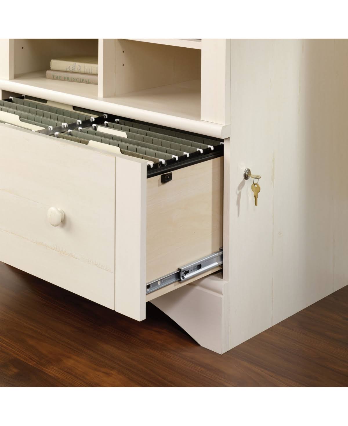 Antiqued White Lateral File Cabinet I88156