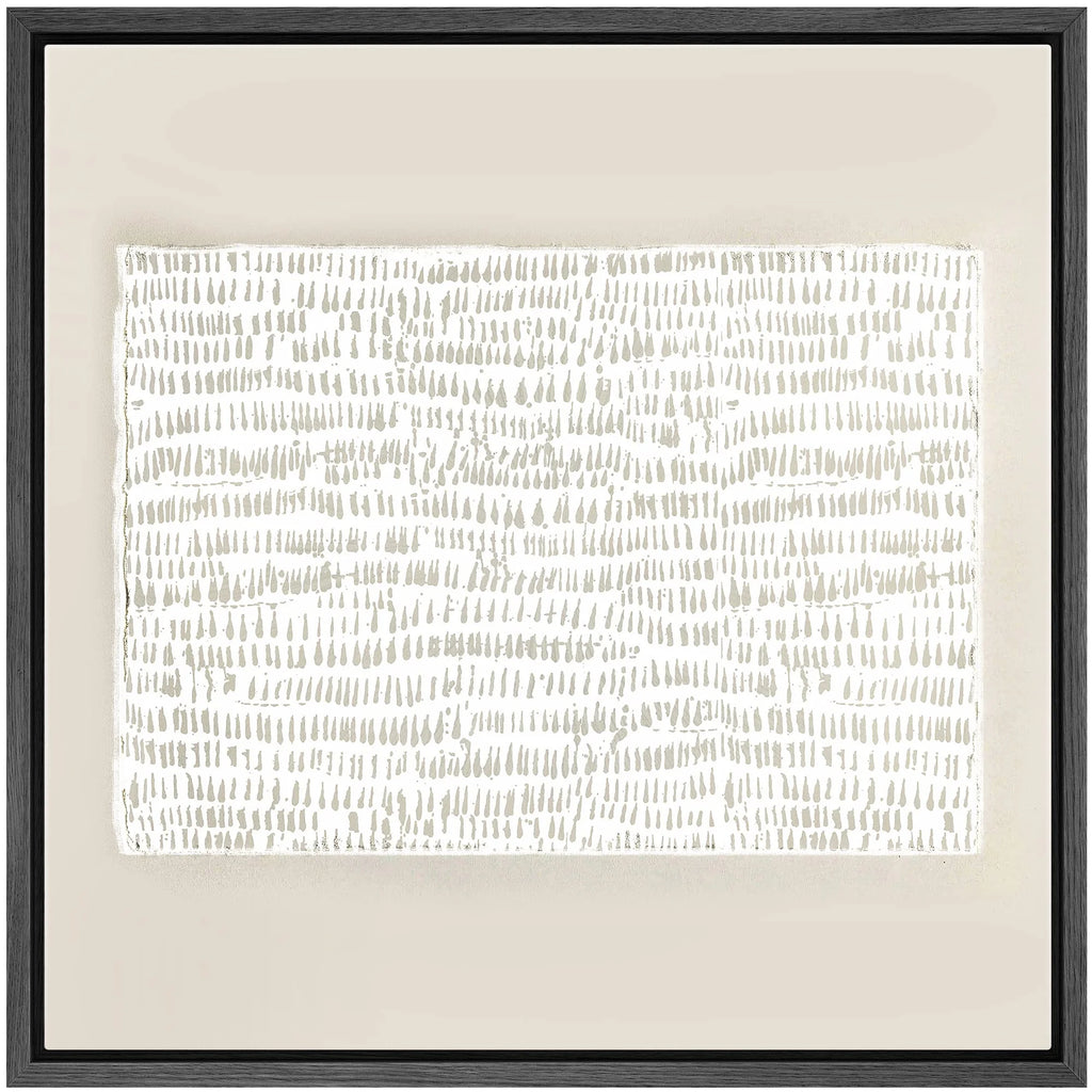 Framed Canvas Wall Art Tan & White Geometric Abstract 16"x16" U74913