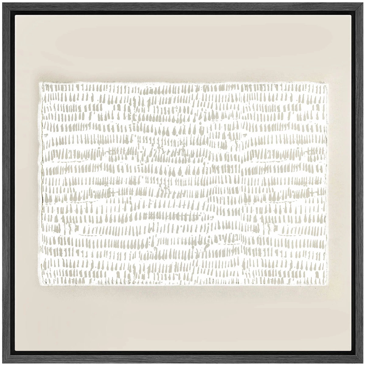 Framed Canvas Wall Art Tan & White Geometric Abstract 16"x16" U74913