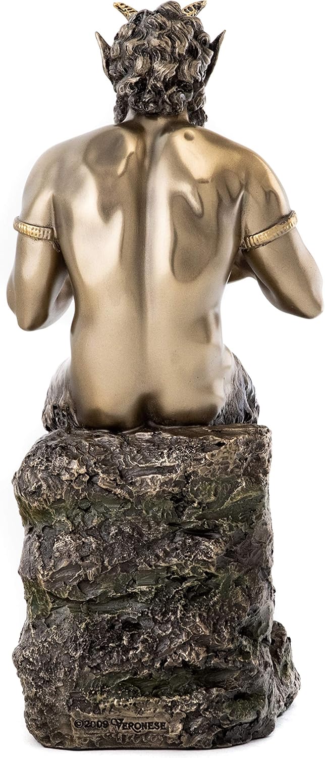 Pan the Faun Statue, 9.5-Inch Cold Cast Bronze Figurine S4491