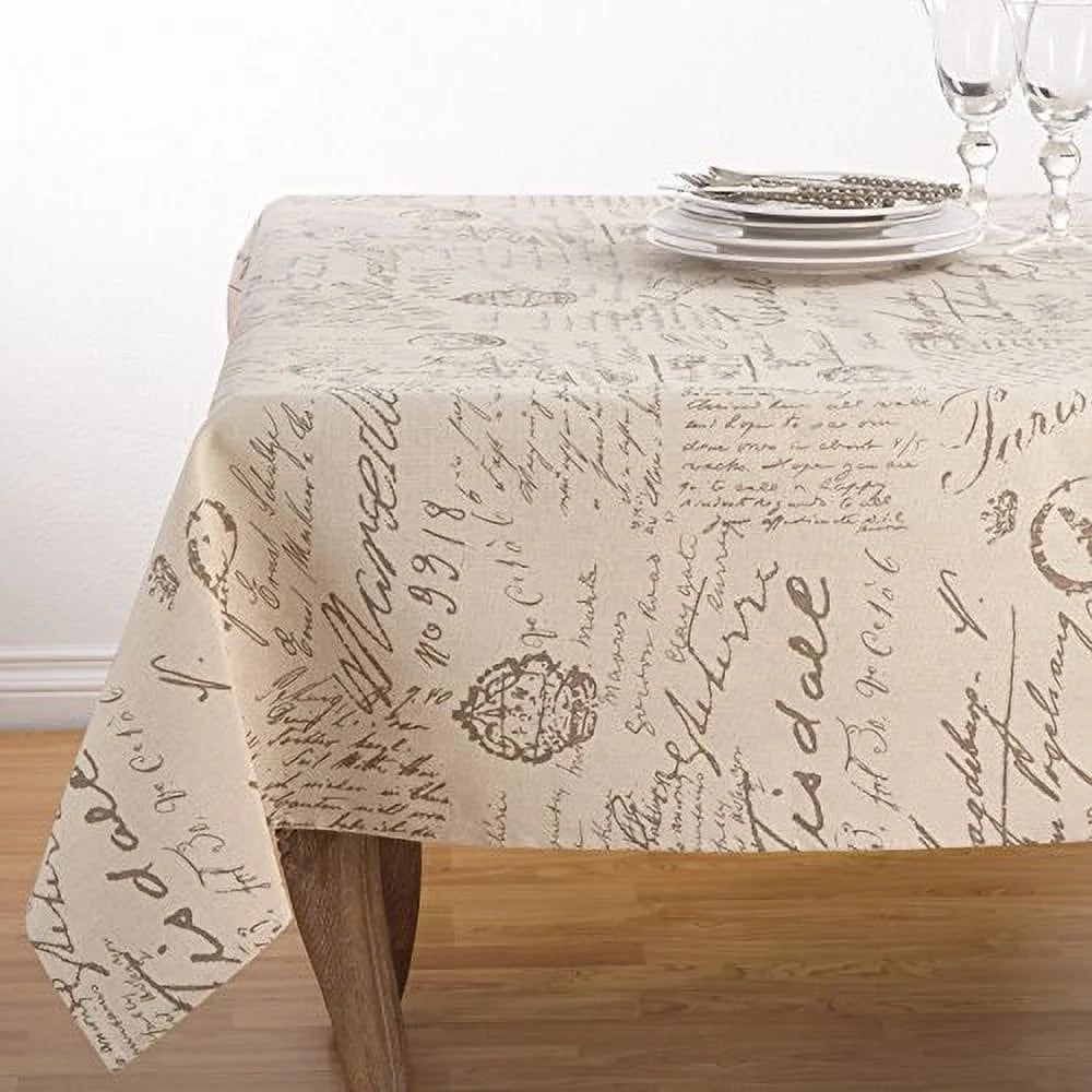 Old Fashioned Script Print Tablecloth E33581