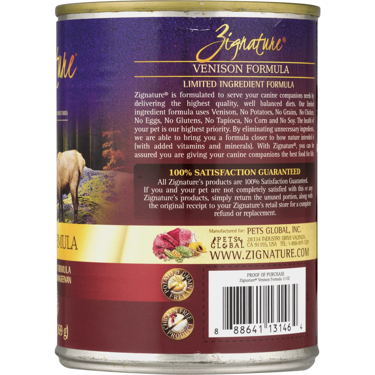 Venison Formula Wet Dog Food 13 Oz V4573