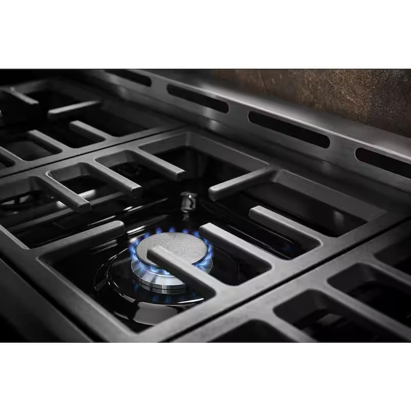 48 in. 6.3 cu. ft. Smart Double Oven Gas Range with Griddle and True Convection in Ink Blue A430