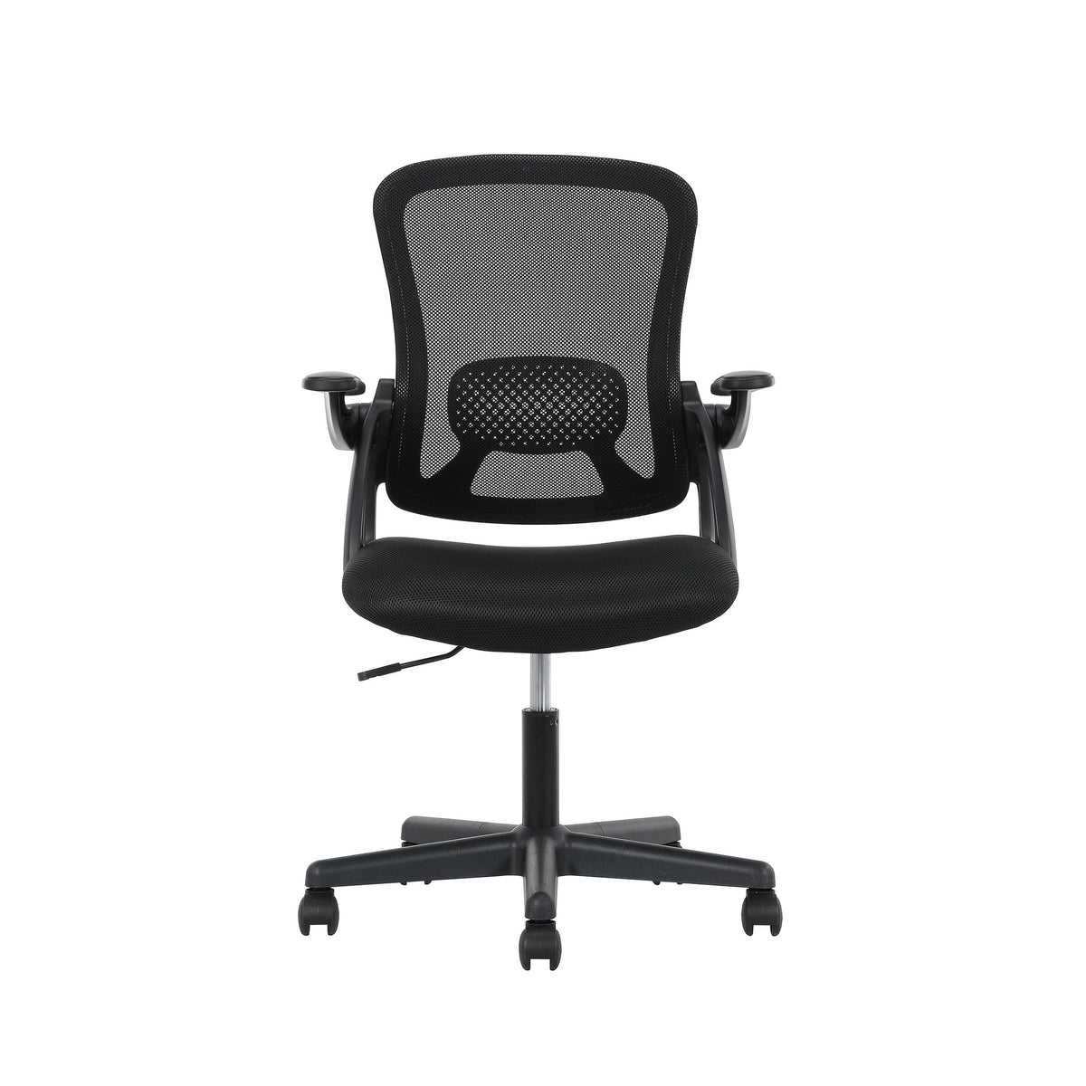 Black Fabric Ergonomic Mesh Back Office Chair with Flip-up Arms N531