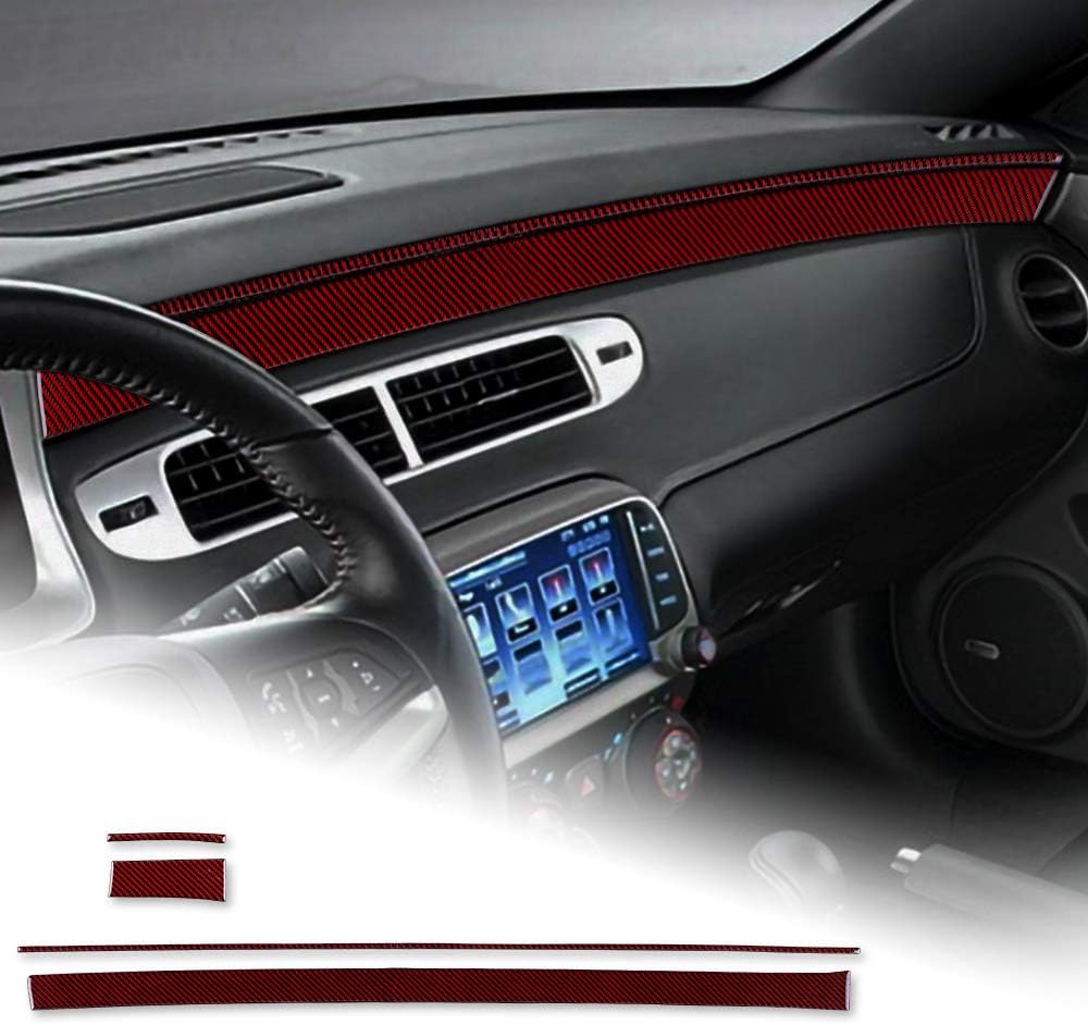 Carbon Fiber Car Center Console Dash Panel Sticker Interior Trim Decal Accessories (Black) Pack of 2 D3078