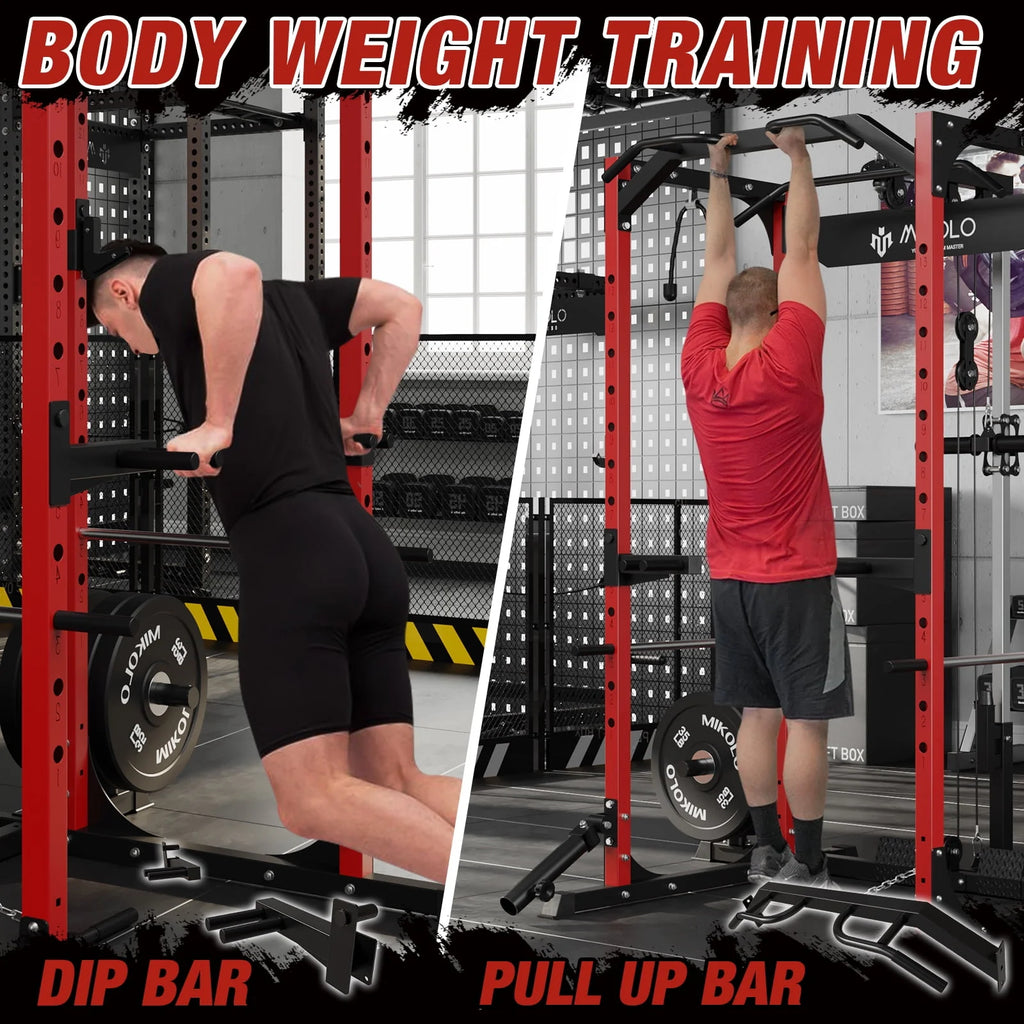 1200LBS Capacity Power Rack with LAT Pulldown System P161986