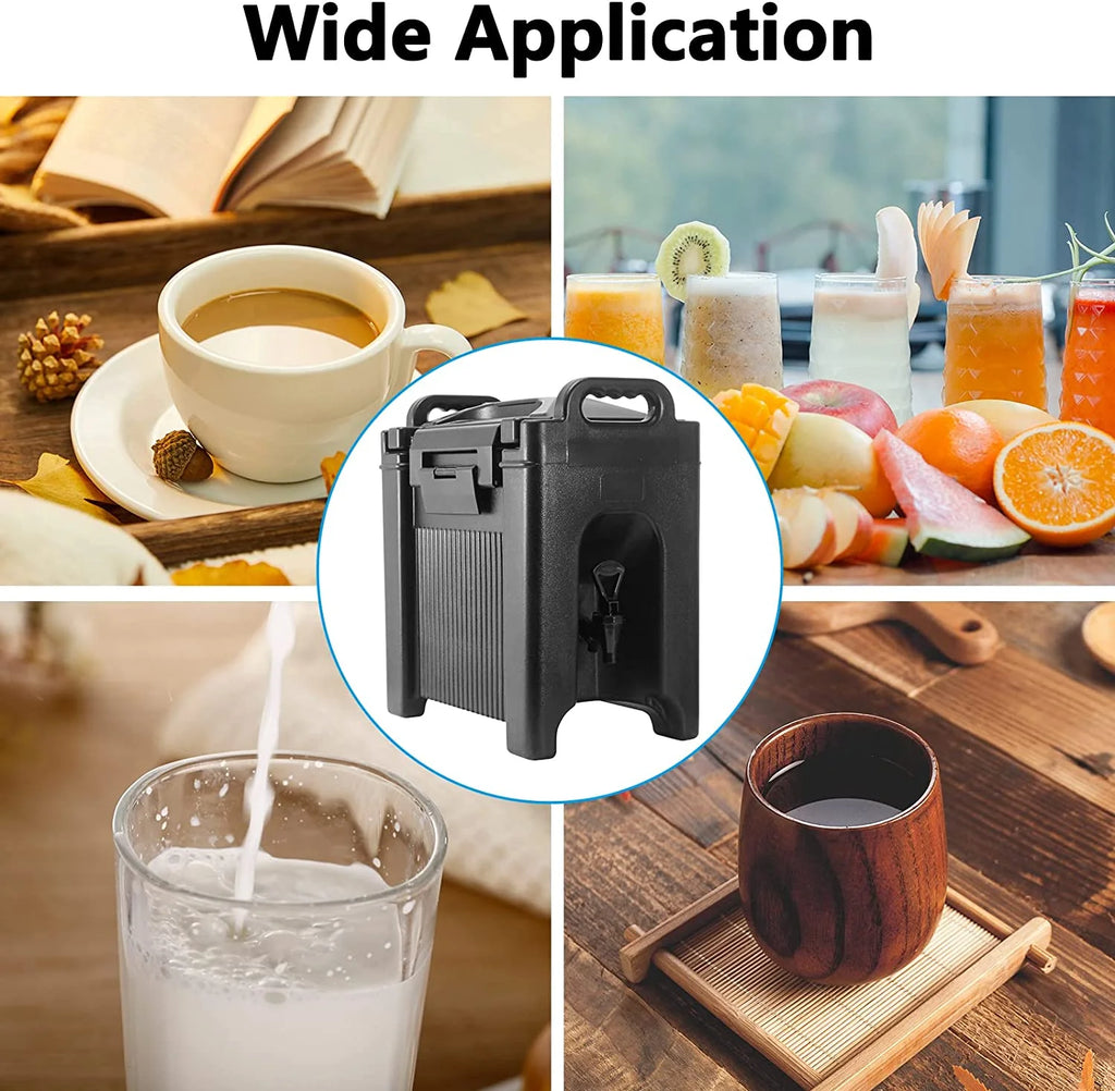 Black Double-Walled Plastic Beverage Dispenser 2Pcs T651