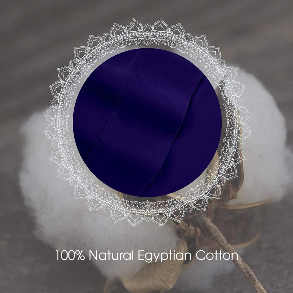 400 Thread Count 100% Egyptian Cotton 4-Pc King Navy Blue Sheet Set T656579