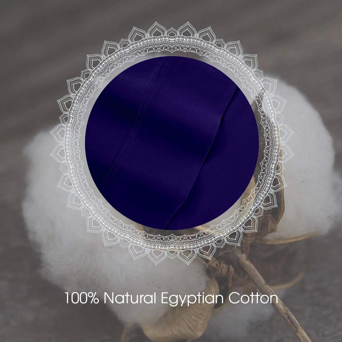 400 Thread Count 100% Egyptian Cotton 4-Pc King Navy Blue Sheet Set T656579