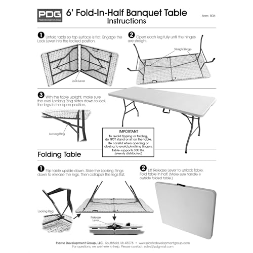 8 Foot Folding Plastic Banquet Table S2544