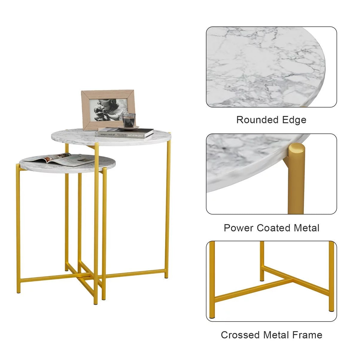 Round Nesting Coffee Table, 2 Piece X741