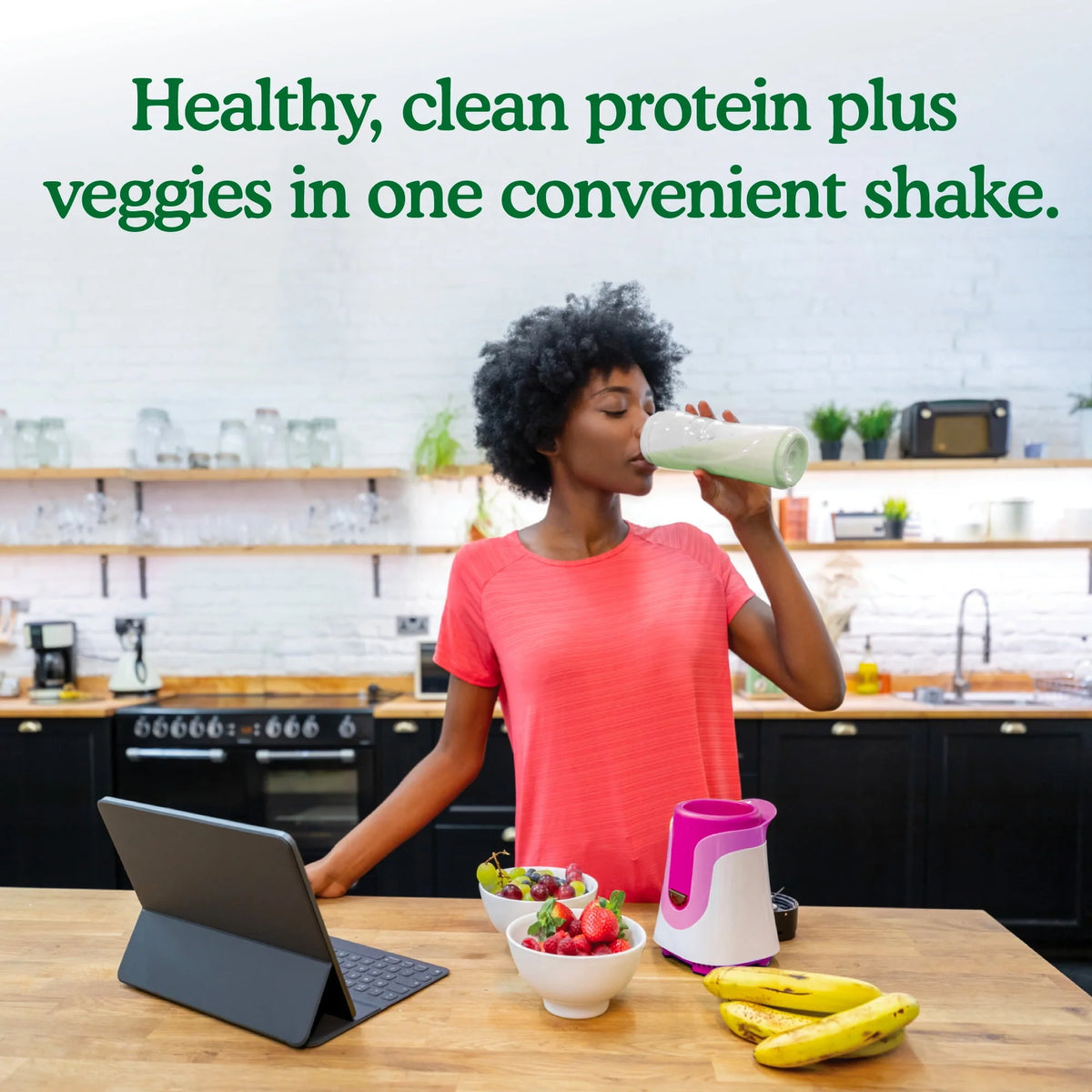 Organic Plant Protein & Greens Powder Vanilla Shake 20g Protein 1.1lb U1762