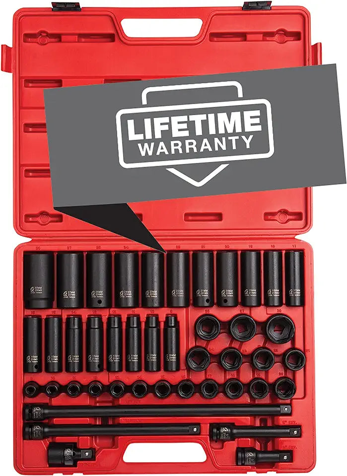 1/2" Drive 43 Piece Metric Impact Socket Set Cr-Mo Alloy Steel N604064