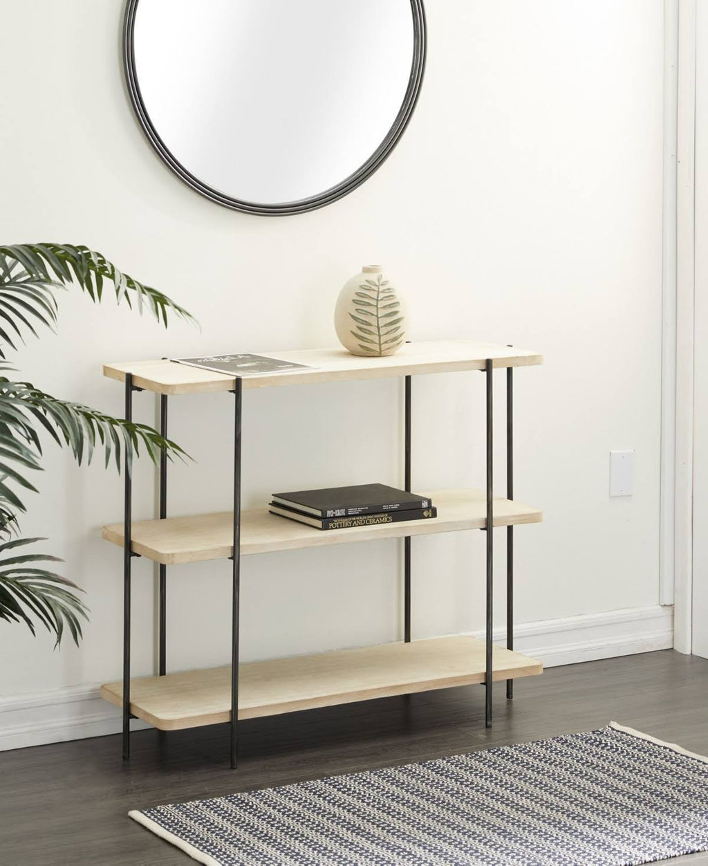 Beige Metal Console Table F1210