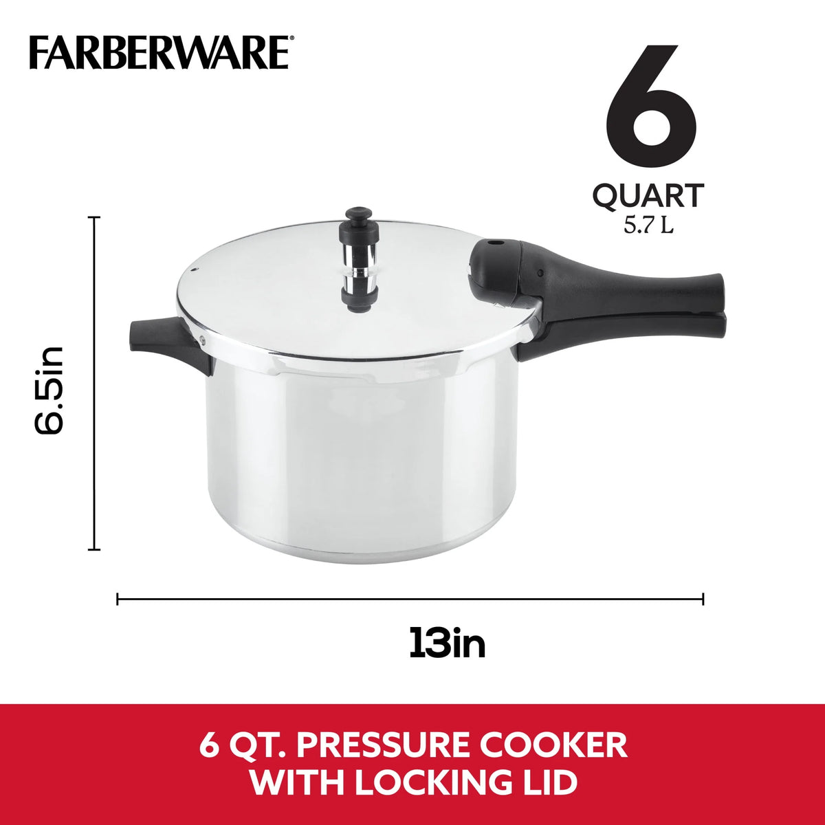 6-Quart Aluminum Stovetop Pressure Cooker B105593