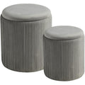 Set of 2 Upholstered Velvet Ottoman with Storage O80093