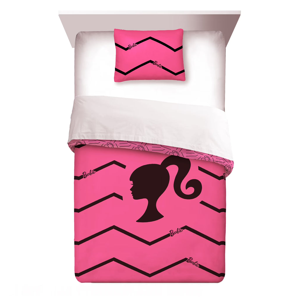 Pink Chevron Microfiber Twin Full Comforter Set E57120