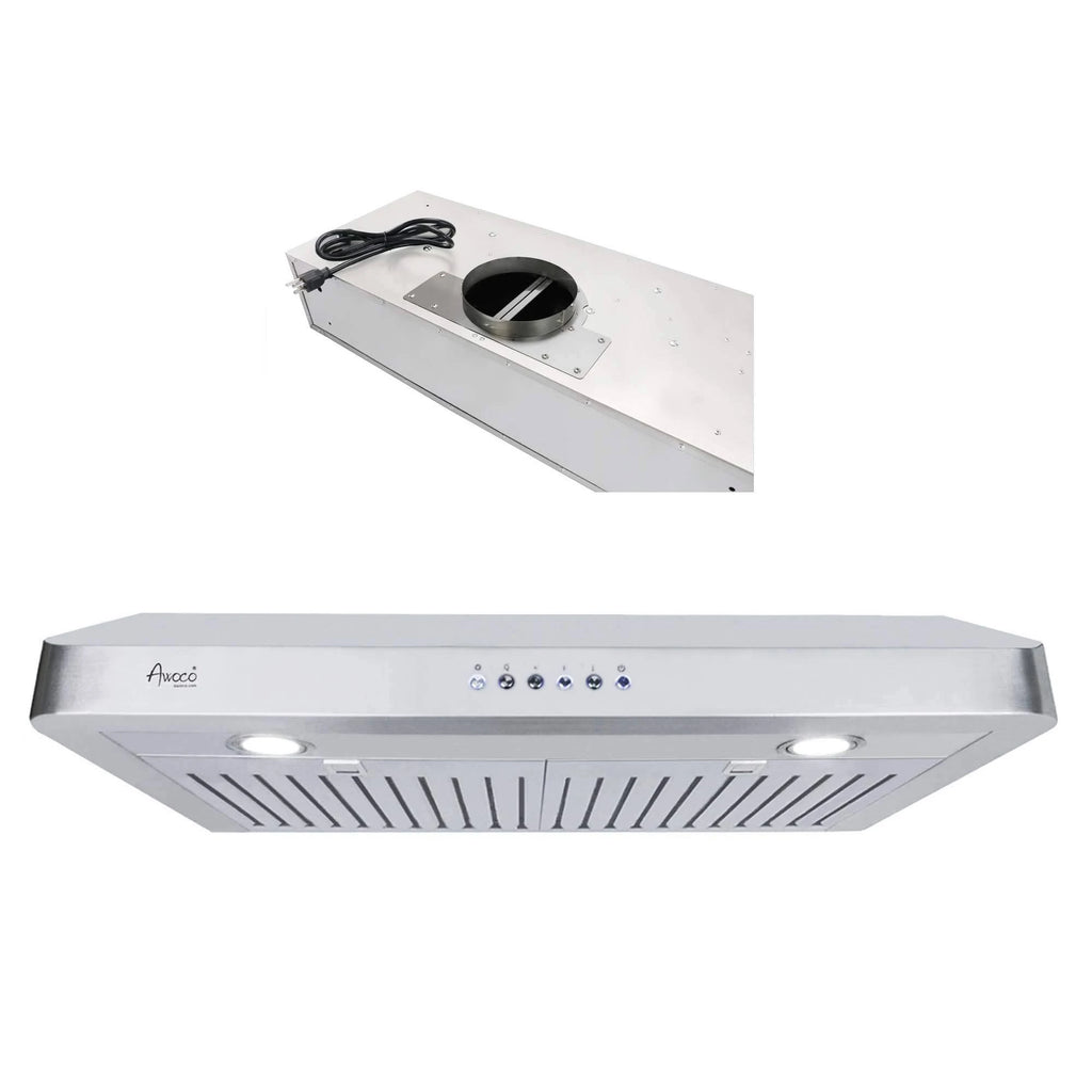 Stainless Steel Under Cabinet Range Hood with 2 LED Lights O9987