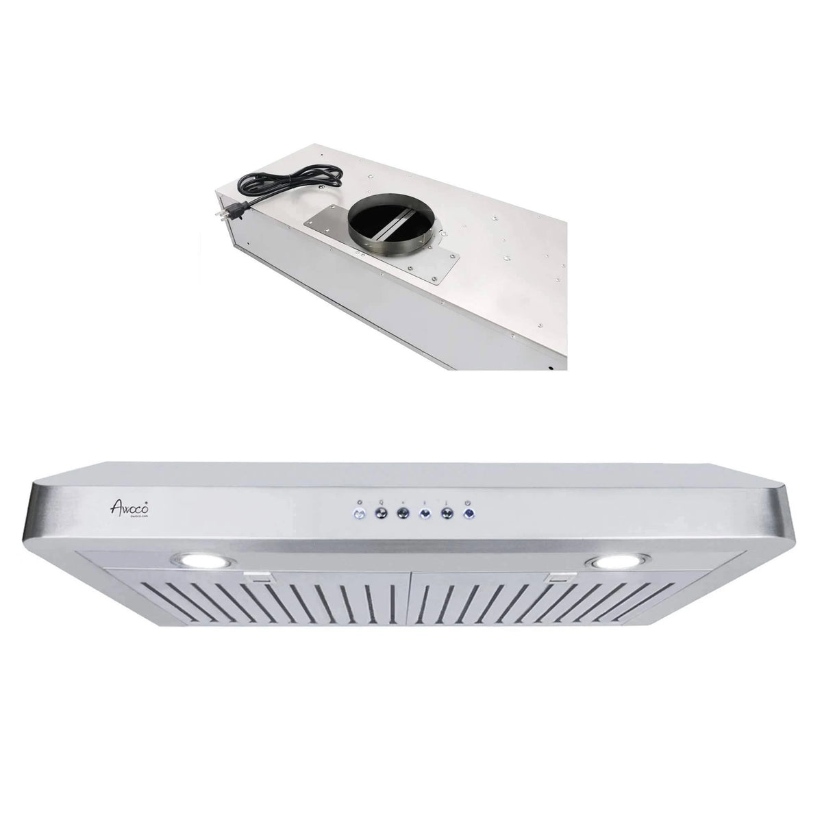 Stainless Steel Under Cabinet Range Hood with 2 LED Lights O9987