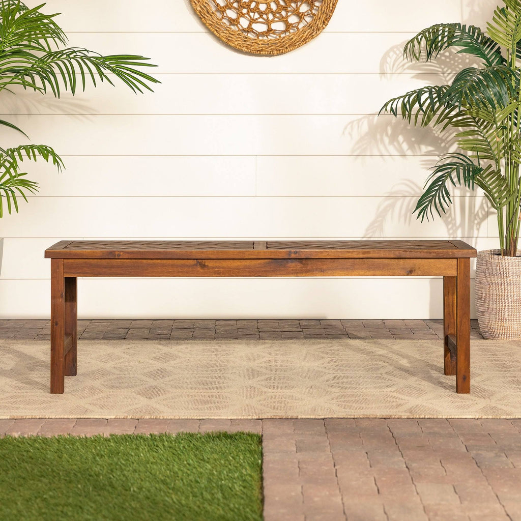 Dark Brown Chevron Patio Bench D33316