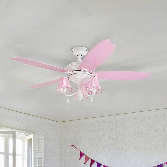 48-Inch White/Pink LED Ceiling Fan A585