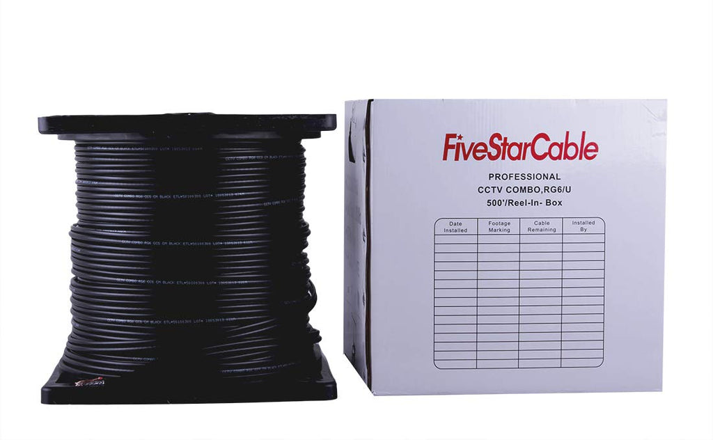 500 ft RG6/U Coaxial CCTV Cable with 18AWG/2 Power X856