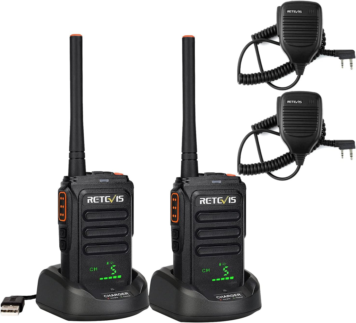 MURS Radio Walkie Talkies Rechargeable 1500mAh 2 Pack W445
