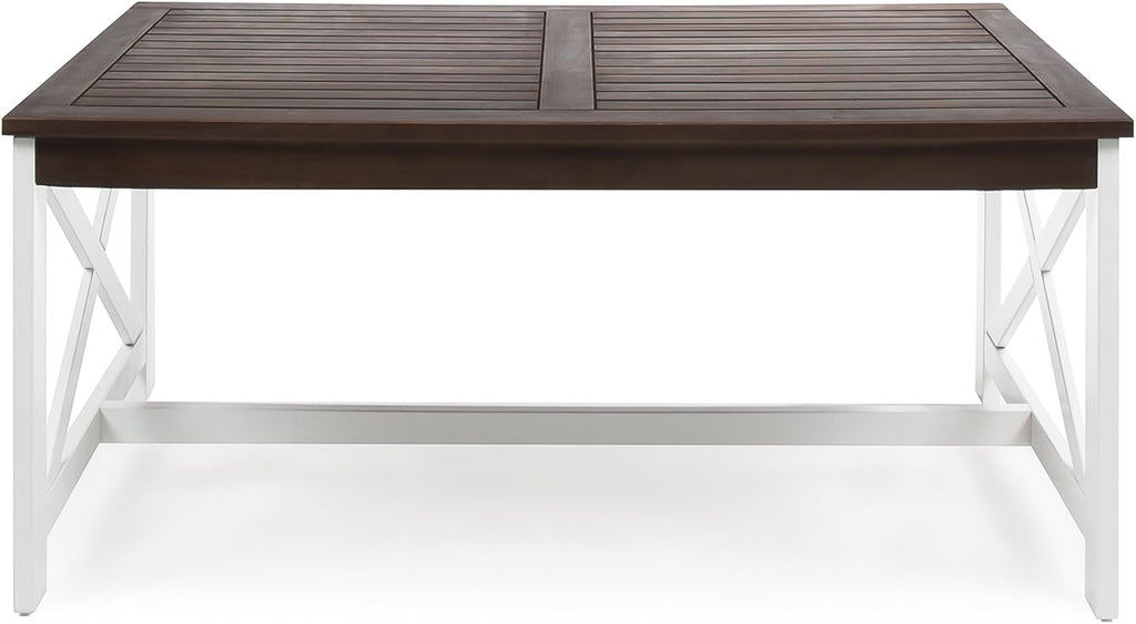 White Base / Dark Brown Top Acacia Wood Coffee Table C5797