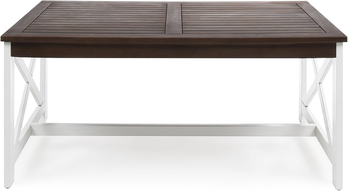 White Base / Dark Brown Top Acacia Wood Coffee Table C5797