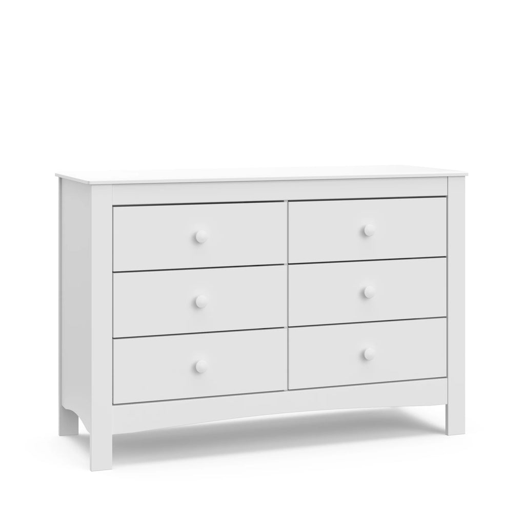 White 6 Drawer Double Dresser B502279