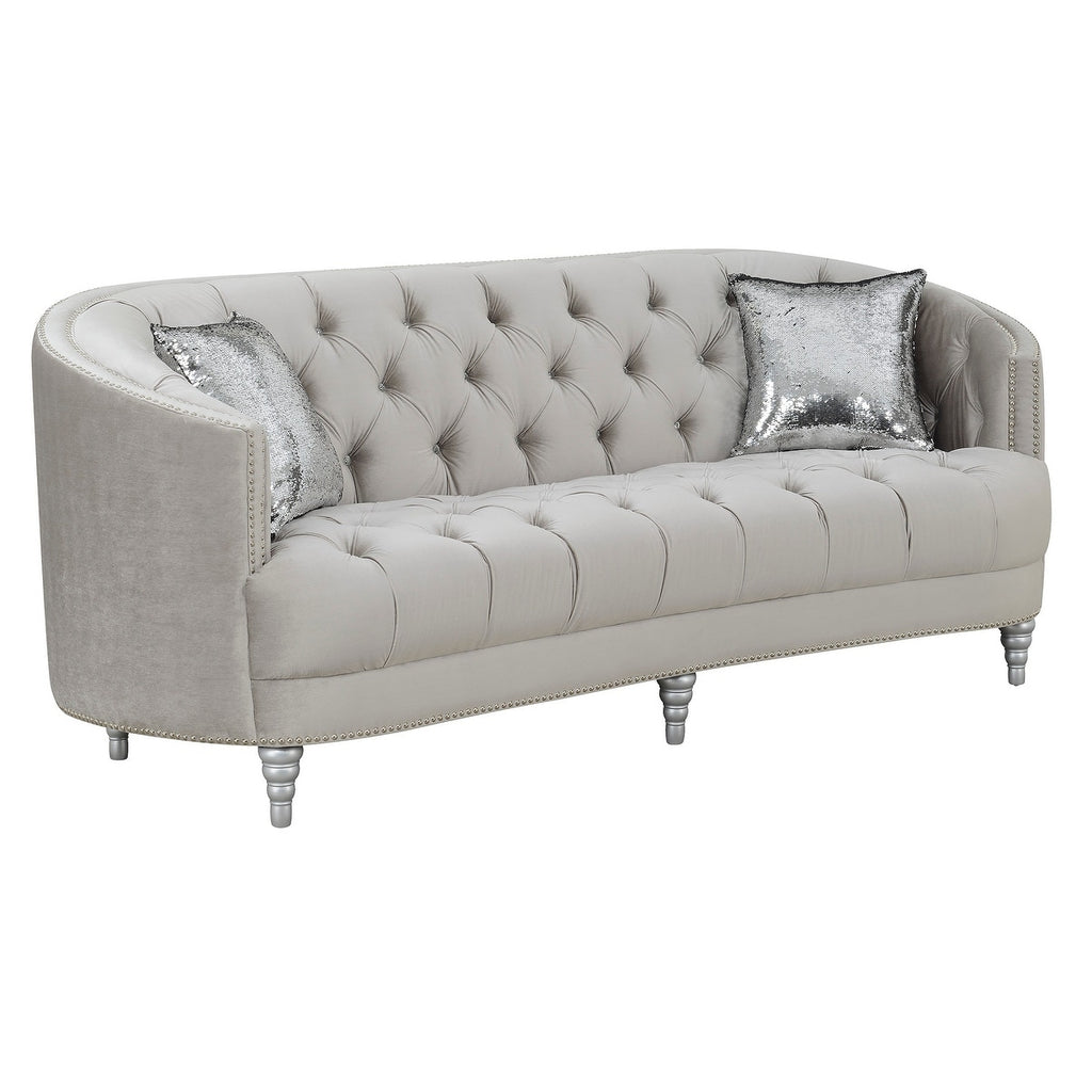 Grey 2-piece Tufted Living Room Set O171538