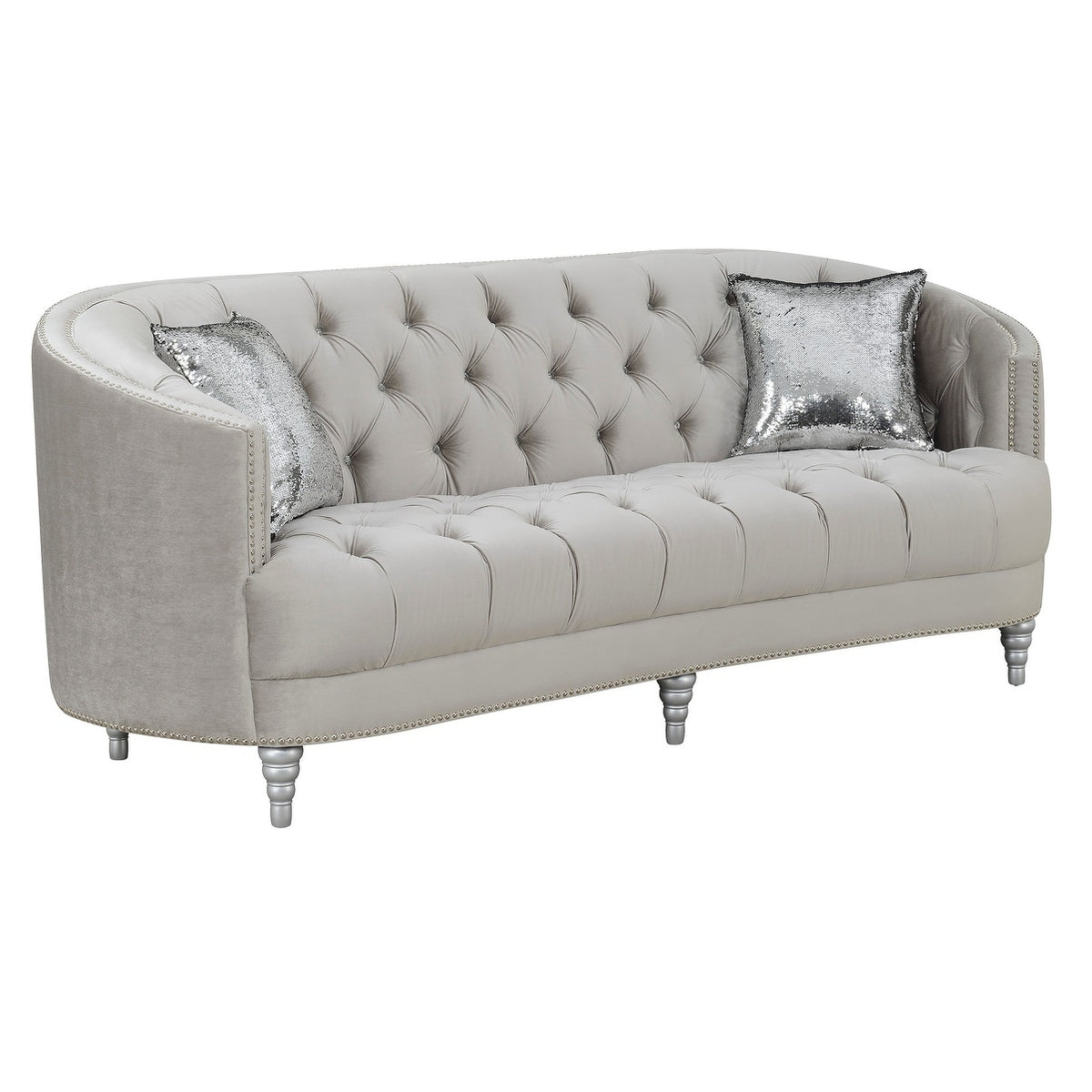 Grey 2-piece Tufted Living Room Set O171538