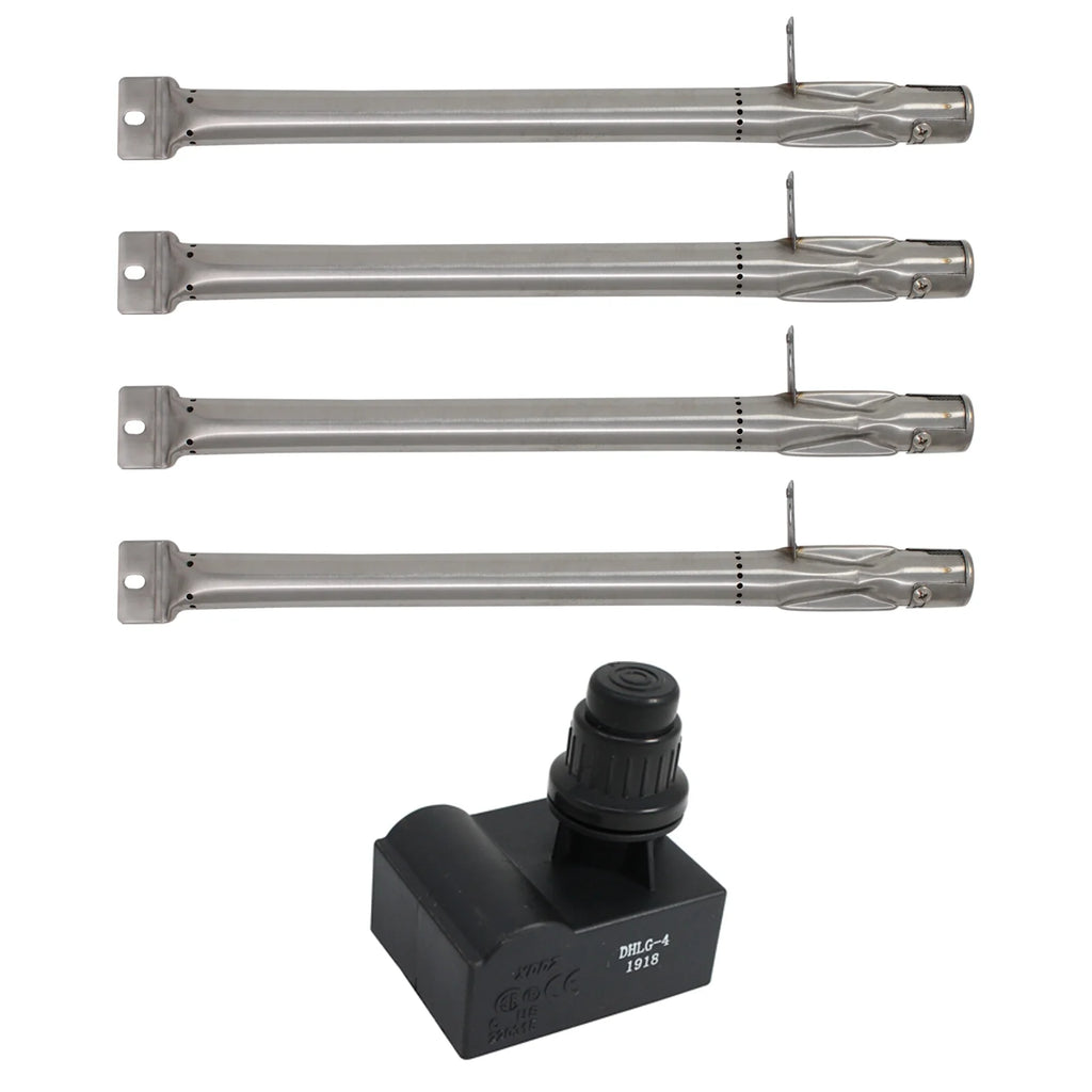 4 BBQ Gas Grill Tube Burner & 1 4-Outlet Spark Generator Ignitor Replacement Parts O5628