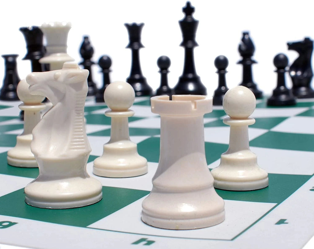 Complete Tournament Chess Set with Roll-up Board and Canvas Bag M2843