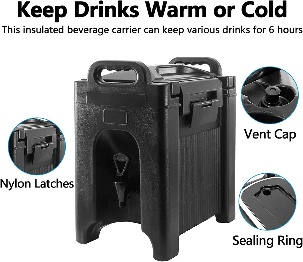 Black Double-Walled Plastic Beverage Dispenser 2Pcs T651