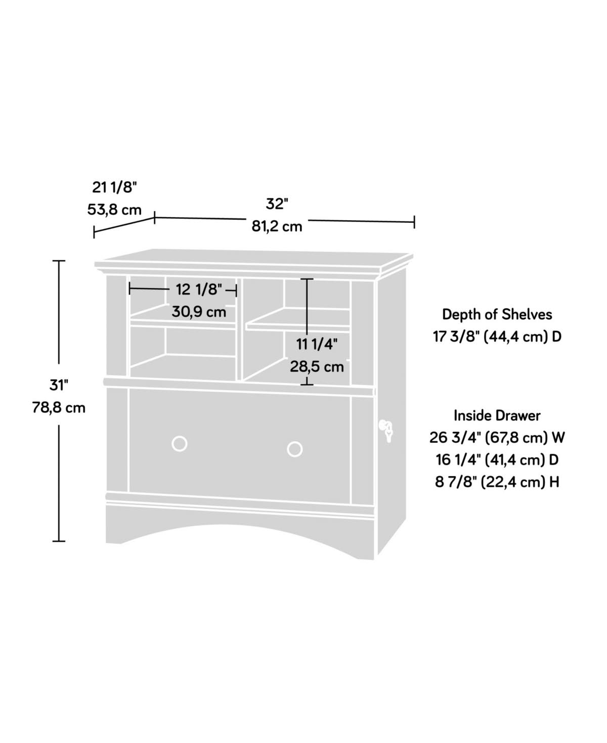 Antiqued White Lateral File Cabinet I88156