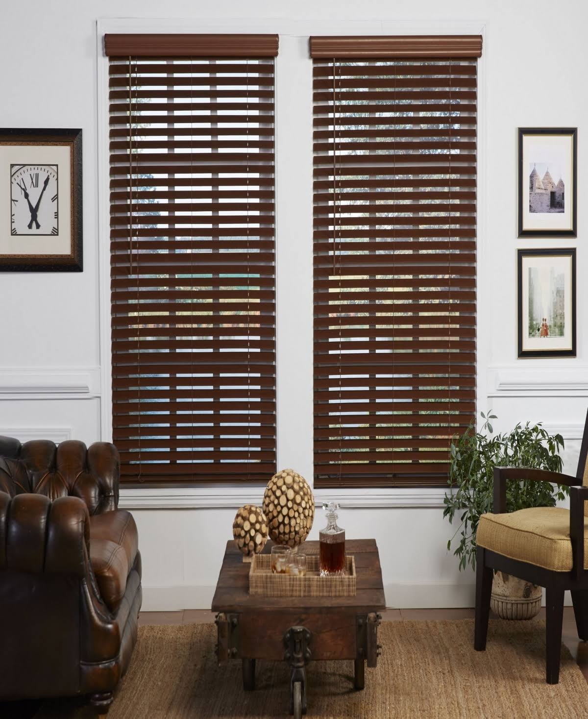 Faux Wood Venetian Blind, 57.5x22 x 72x22, Dark Oak H441