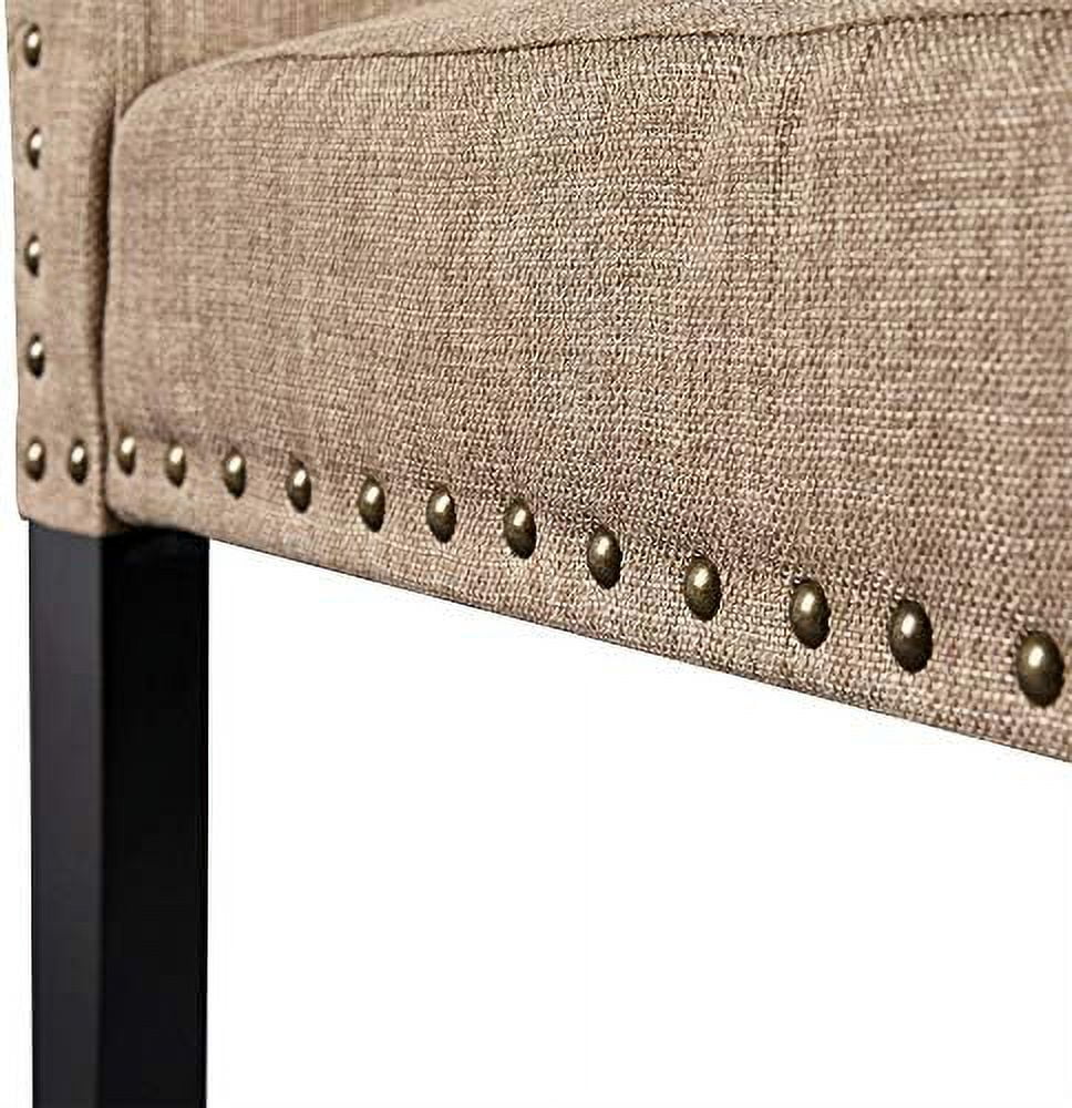Upholstered Dining Chairs with Rubber Wood Legs and Nailhead Trim Set of 6 E42406