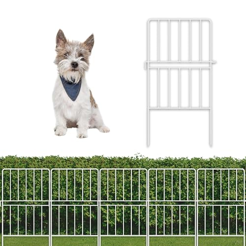 White 20 Panels 12in x 24in Rustproof Decorative Metal Wire Garden Fence O8788