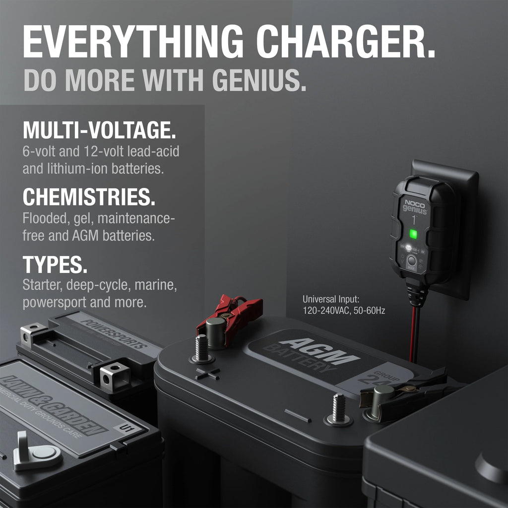 6V/12V 1A Smart Battery Charger and Maintainer V7808