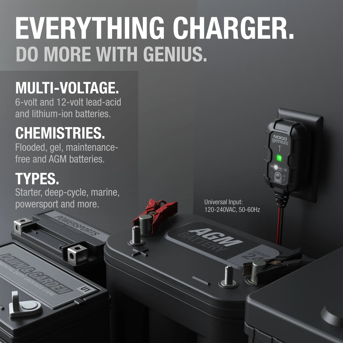 6V/12V 1A Smart Battery Charger and Maintainer V7808