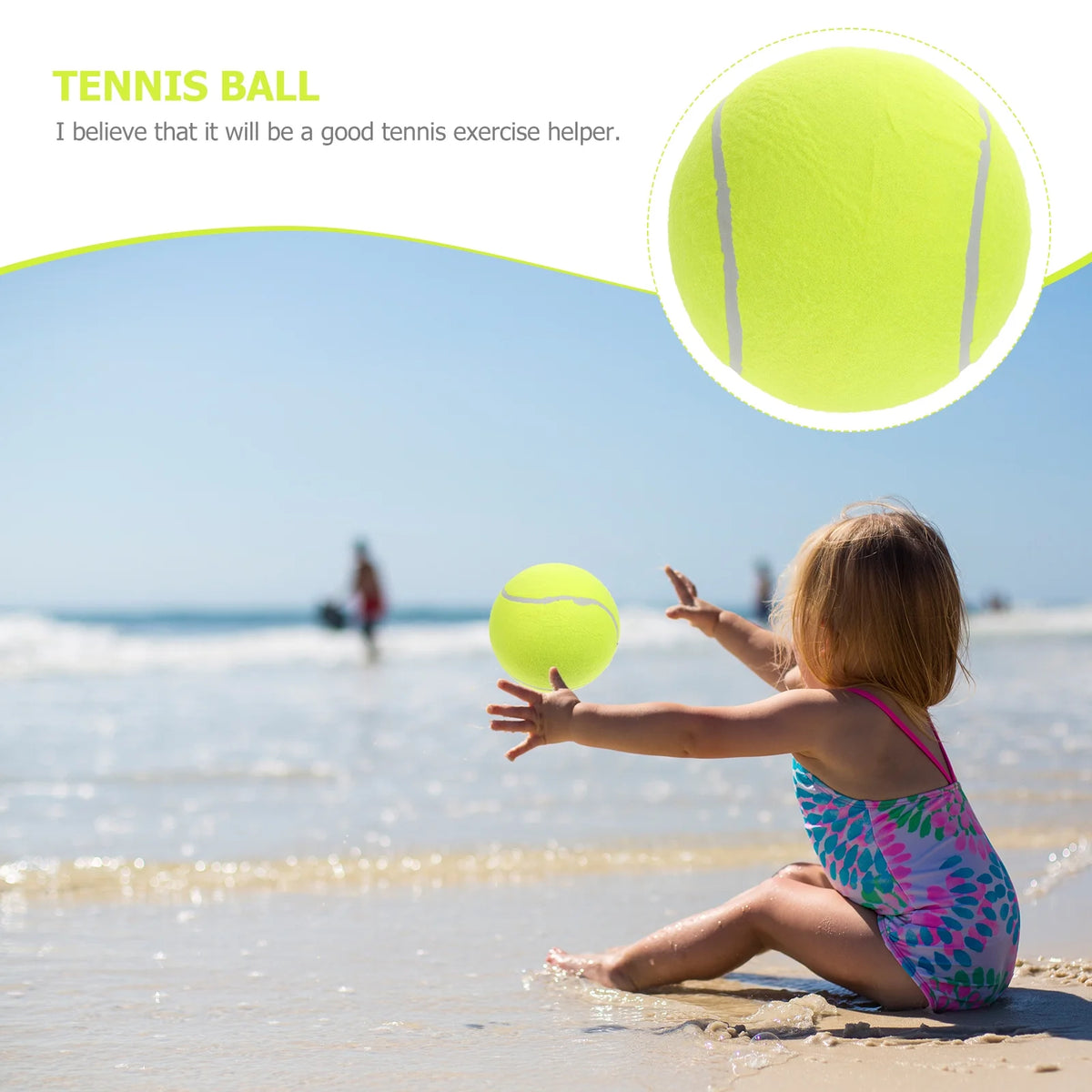 20cm Inflatable Flannel Tennis Ball Yellow J299