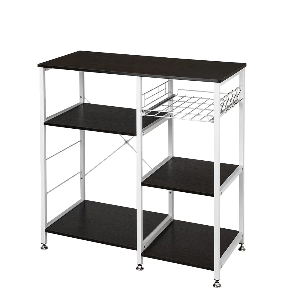 3 Tier Kitchen Rack Storage Shelf Microwave Stand, Dark Brown V595541