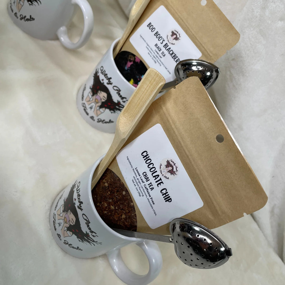 Mint Chocolate Mocha Herbal Tea Gift Mug Set with Heart Infuser F207166