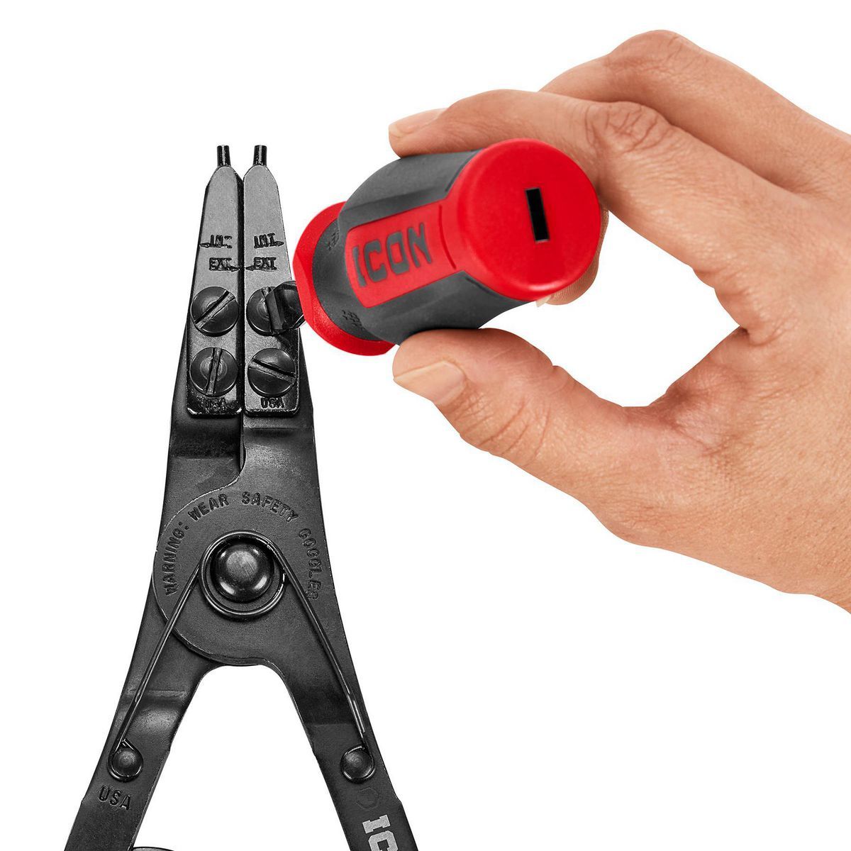 Ratcheting Retaining Ring Pliers Set with Replaceable Tips, 2-Piece U54390