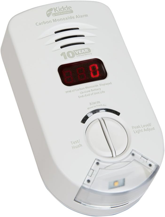 Carbon Monoxide Detector Alarm with Sealed Lithium Battery Back-up and Digital Display, Pack of 2 A55803
